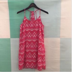 SKIES ARE BLUE red & white halter strappy Dress SM